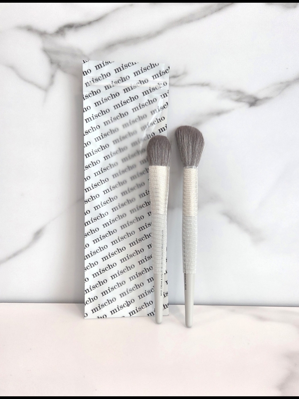 Mischo Beauty Duo Brush Set M100 Powder/Face & M101 Cream/Liquid Blush - NEW